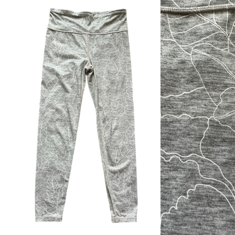 Gap Fit Gray Eclipse Print High Waist Leggings Women’s Size Medium Tall Workout